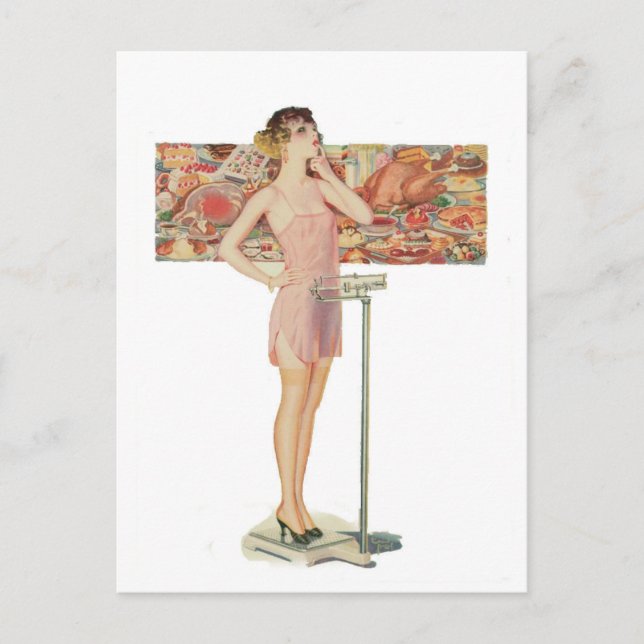 Gewicht in Vintager Darstellung Postkarte (Vorderseite)