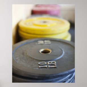 Gewichte an der Turnhalle, Newport-Strand, orange Poster