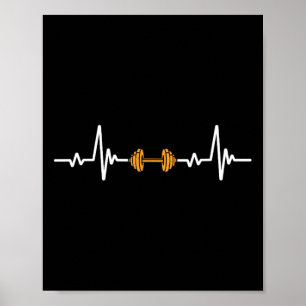 Gewichte Barbell Heartbeat Gym Bodybuilding Liftin Poster