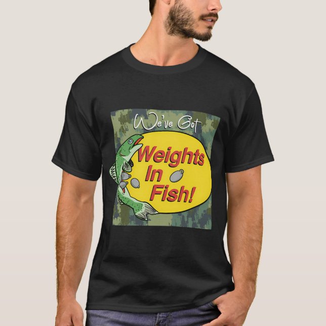 Gewichte in Fisch - Tarnmuster T-Shirt (Vorderseite)