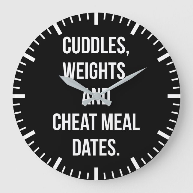 Gewichte, Kuddel, Cheat Meal Dates - Neuartiger Fi Große Wanduhr (Vorderseite)