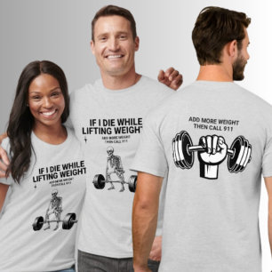 Gewichte stemmen, 911 anrufen Skelett-Krafttrainin T-Shirt