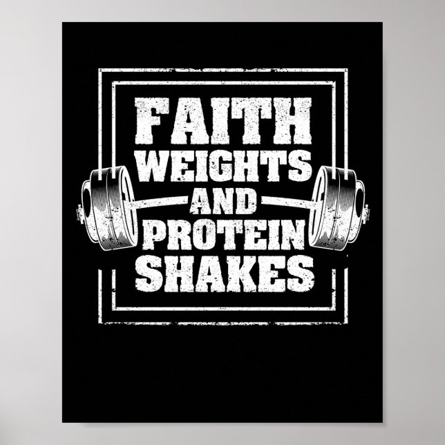 Gewichte und Eiweißschüttelfrost Funny Fitness Poster (Vorne)