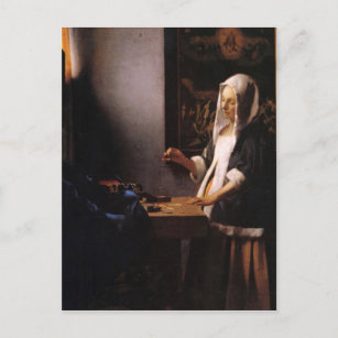 Gewichte von Johannes Vermeer Postkarte