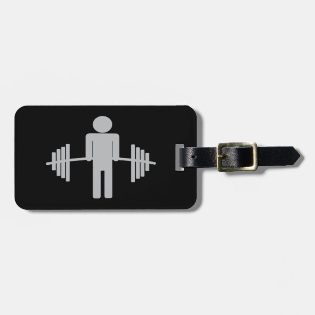 Gewichtheben Barbell Workout Fitness Gym Cool Gepäckanhänger (Vorderseite horizontal)