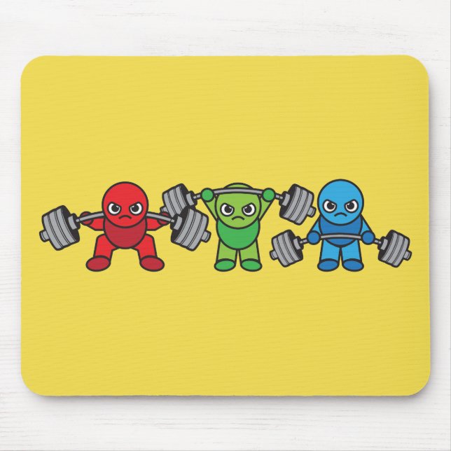 Gewichtheben - Squat, Press, Deadlift - Kawaii Mousepad (Vorne)