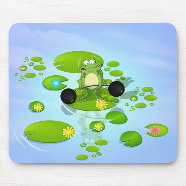 Gewichtheber Frosch Mousepad (Vorne)