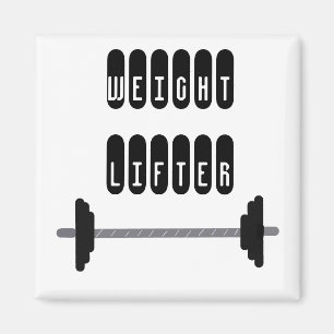 Gewichtheber mit Langhantel Magnet