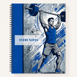 Gewichtheber Overhead Pressen – Grunge-Gym-Design Notizbuch
