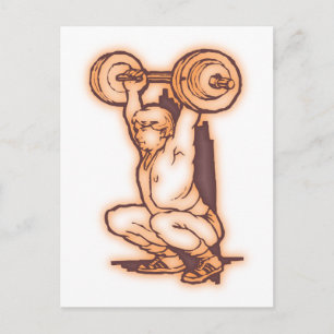 Gewichtheber Postkarte