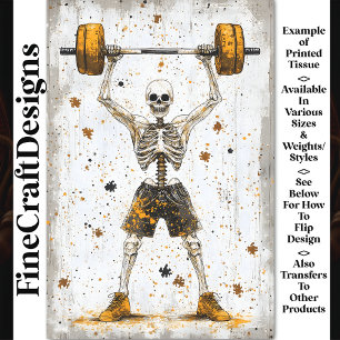 Gewichtheber Skelett Pumping Iron AJ8 Decoupage Seidenpapier