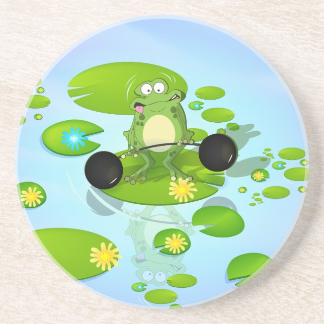 Gewichtheberfrosch Untersetzer (Vorne)