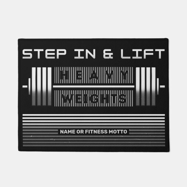 Gewichthlifter Barbell Fitness Design für Gymnasti Fußmatte (Vorderseite)