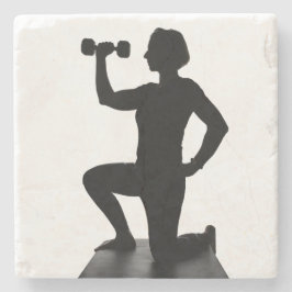 Gewichts-Silhouette-Stein-Untersetzer Lisas Steinuntersetzer