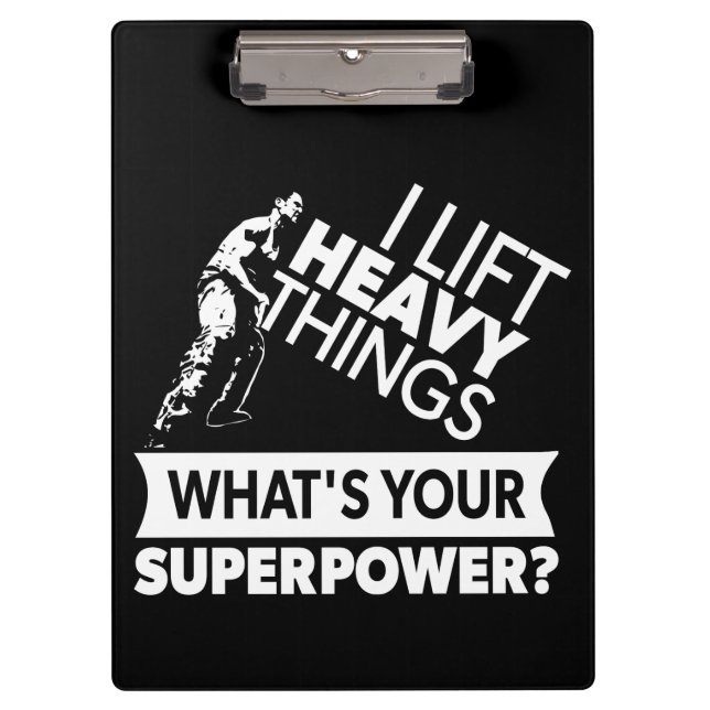 Gewichtsabnahme - Heavy Dings - Super Power Klemmbrett (Vorderseite)