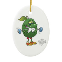 Gewichtsanheben Avocado, auf einer Dekoration