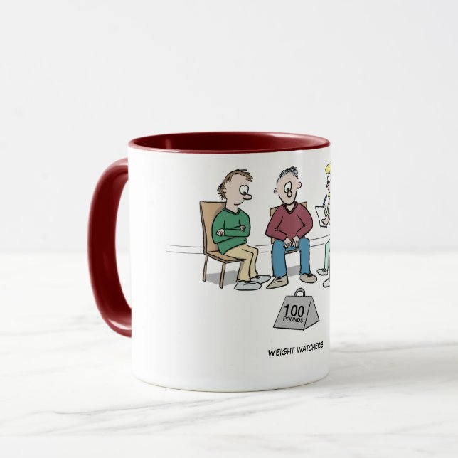 Gewichtsbeobachter-Cartoon-Tasse Tasse (Vorderseite Links)