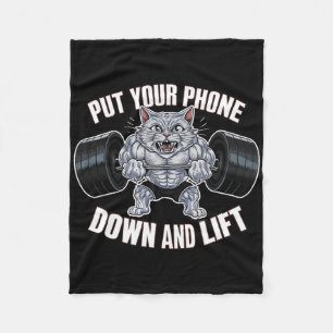 Gewichtsheben Cat Gym Fitness Workout Bodybuilding Fleecedecke