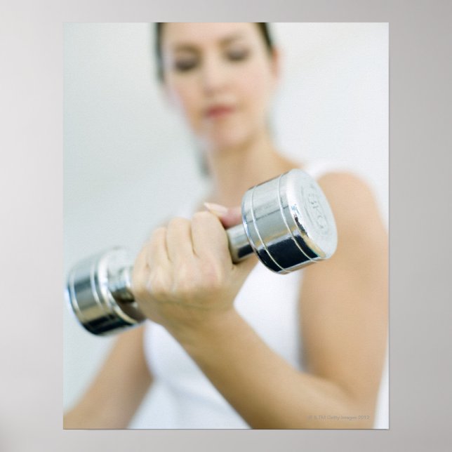 Gewichtszunahme. Frauen heben Knödel. Dieses Poster (Vorne)