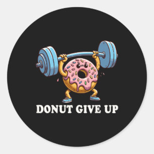 Gewichtszunahme - Funny Fitness Workout Gym Donut Runder Aufkleber