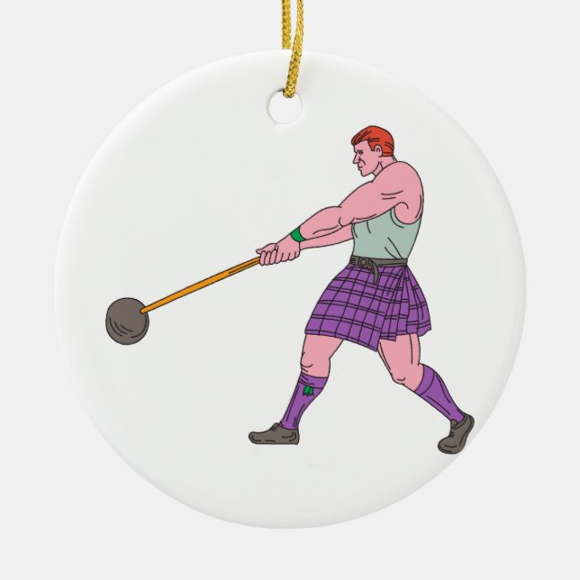 Gewichtthrow-Hochland-Spiel-Athleten-Zeichnen Keramik Ornament (Vorne)