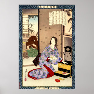 gewidmete Ehefrau Chiyo Mizuno Toshikata 1902 Poster