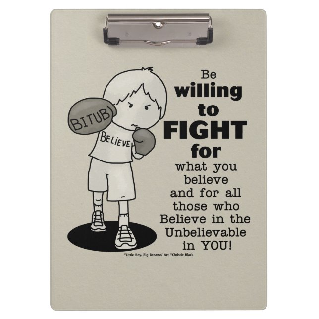 Gewillt sein zu kämpfen klemmbrett (Vorderseite)