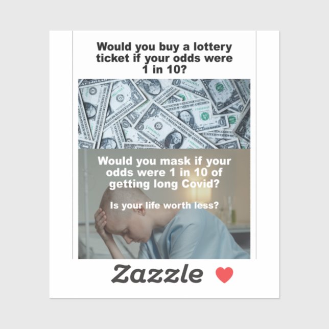 Gewinnchancen gegen lange Covid-Vinyl; Aufkleber (Blatt)