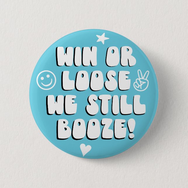 Gewinnen oder Loose wir noch booten Blue Uni Spiel Button (Vorderseite)