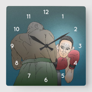 Gewinnen oder Verlieren Quadratische Wanduhr