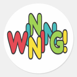 Gewinnen! Runder Aufkleber