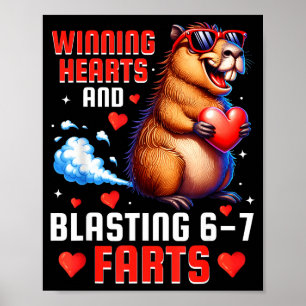 Gewinnende Herzen 67 Meme Capybara Kinder Jungen Poster
