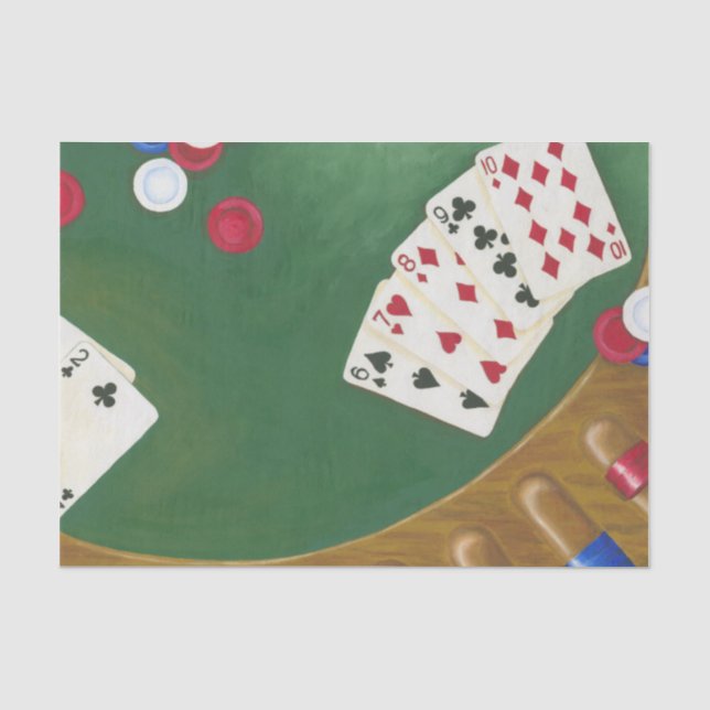 Gewinnender Poker übergibt sechs bis zehn Seidenpapier (Vorderseite)