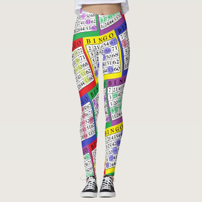 Gewinnendes BINGO kardiert die Leggings der Frauen (Vorderseite)