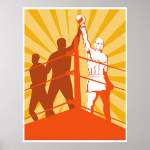 gewinnendes Meisterschaftsplakat des Boxerkämpfers Poster