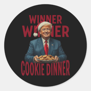 Gewinner Cookie Dinner Funny Trump 2024 47. Runder Aufkleber