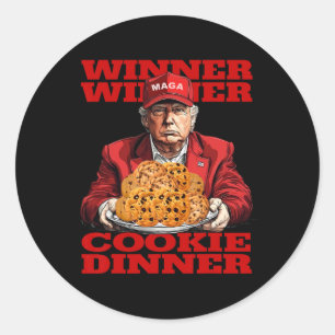 Gewinner Cookie Dinner Funny Trump 2024 47. Runder Aufkleber