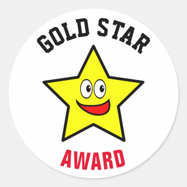 Gewinner des Gold Star Award Runder Aufkleber (Vorderseite)