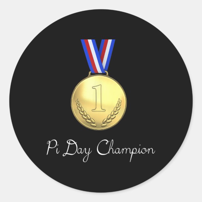 Gewinner des Pi Day Contests - Pi Champion - Gesch Runder Aufkleber (Vorderseite)