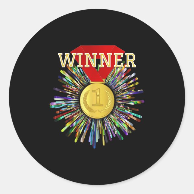 Gewinner des Preises Gold Medaille #1 Runder Aufkleber (Vorderseite)