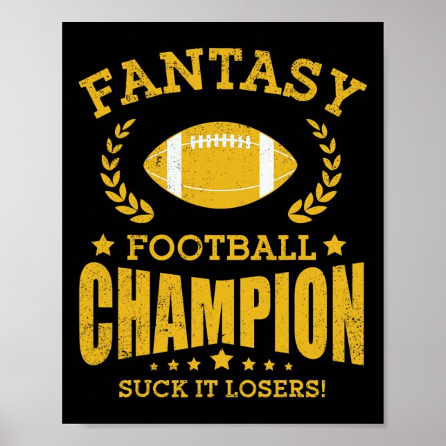 Gewinner Fantasy Football Champ Champion Draft Foo Poster (Vorne)