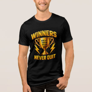 🏆 Gewinner geben niemals auf - kompetitive Gamer Tri-Blend Shirt