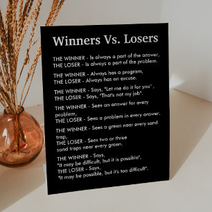 Gewinner gegen Verlierer Sockelschild
