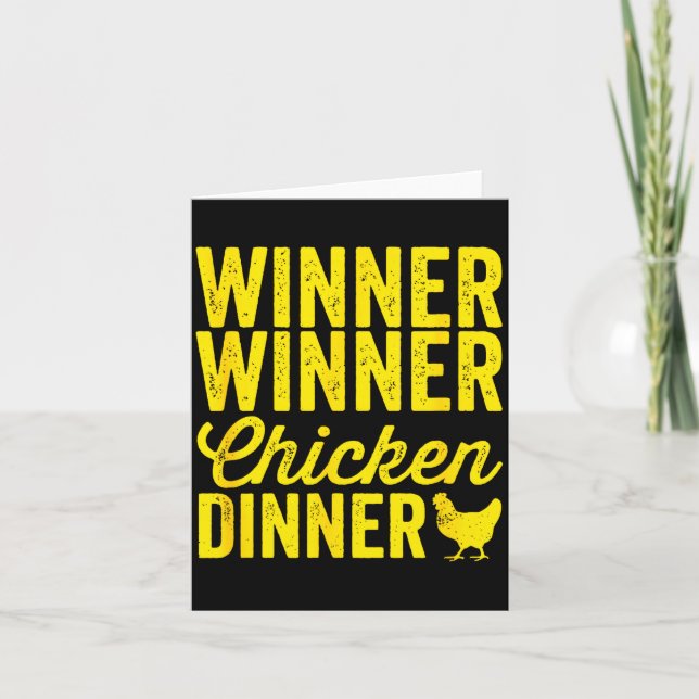 Gewinner Gewinner Hühnchen Abendessen Silhouette ( Karte (Vorderseite)