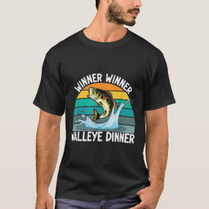 Gewinner Gewinner Walleye Abendessen Angelfreund W T-Shirt