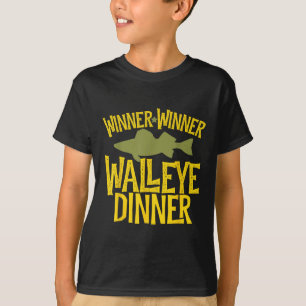 Gewinner Gewinner Walleye Abendessen Lustiger Fisc T-Shirt