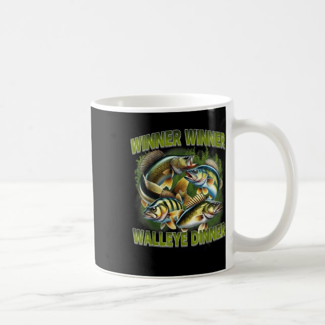 Gewinner Gewinner Walleye Abendessen Lustiger Wall Kaffeetasse (Rechts)