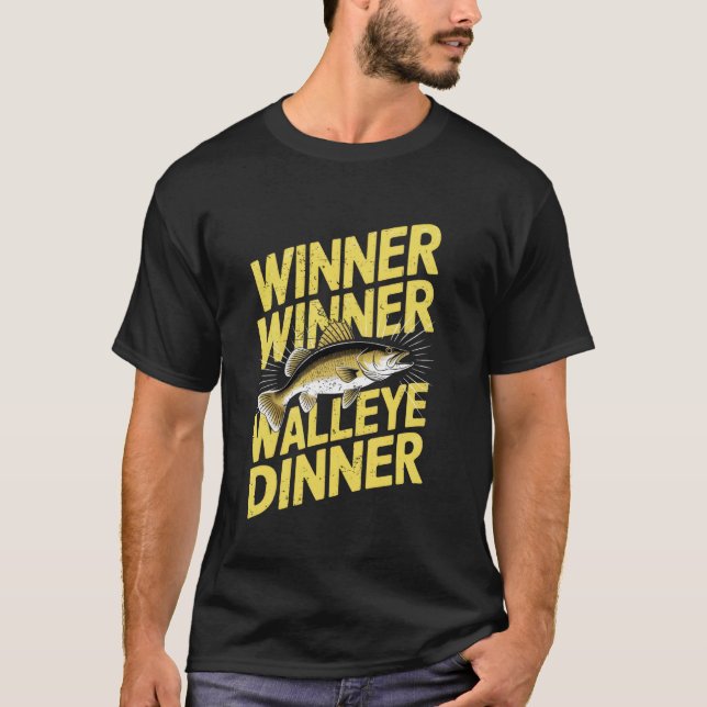 Gewinner Gewinner Walleye Abendessen Walleye Angle T-Shirt (Vorderseite)