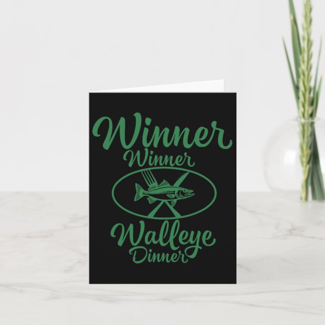 Gewinner Gewinner Walleye Dinner - Funny Fishing F Karte (Vorderseite)