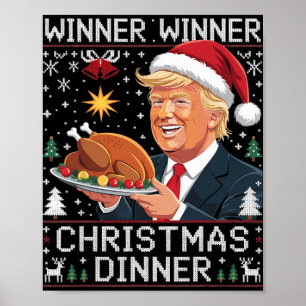 Gewinner Gewinner Weihnachtsessen Santa Trump Häss Poster